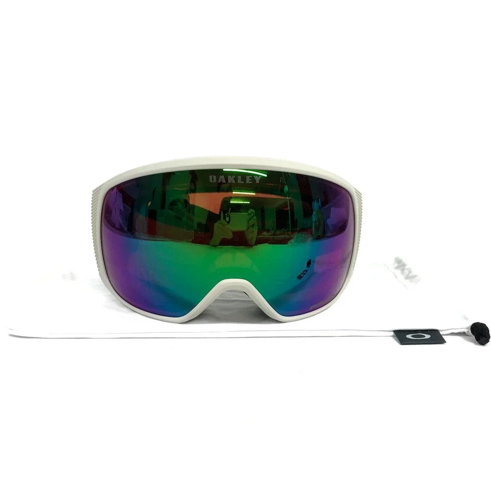 Oakley White Frame Mirrored Green Purple Lens Ski Goggles